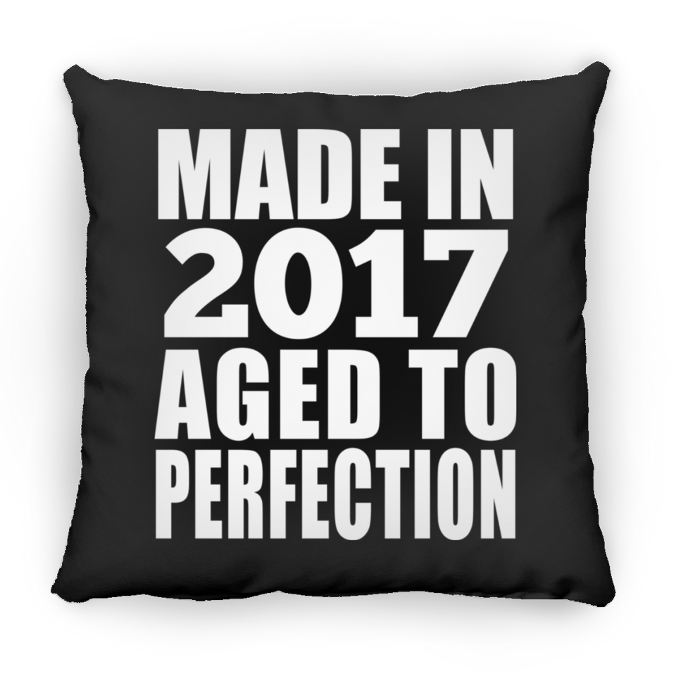 7th Birthday Made In 2017 Aged to Perfection - Throw Pillow Black