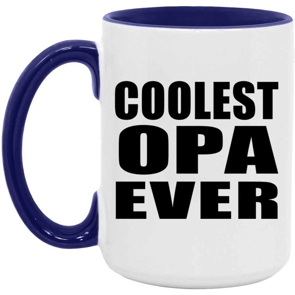 Coolest Opa Ever - 15oz Accent Mug Purple