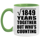 43rd Anniversary Square Root of 1849 Years Who's Counting - 11oz Accent Mug Green