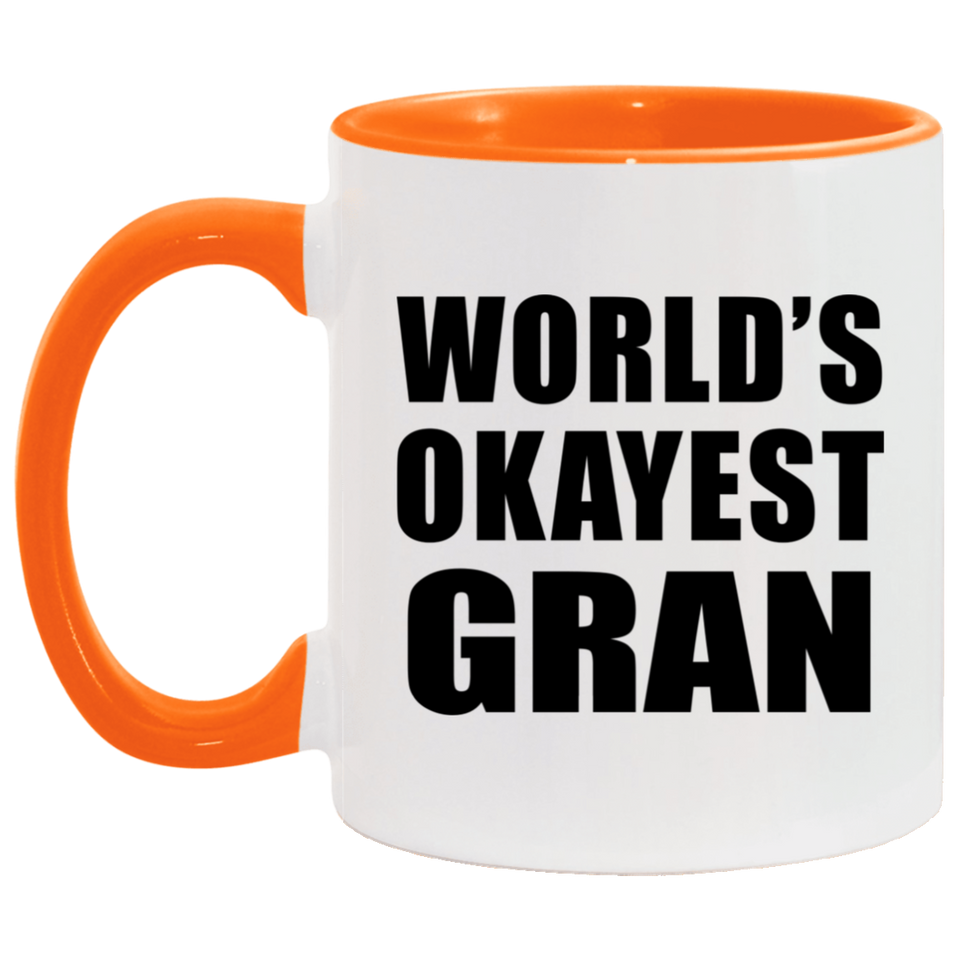 World's Okayest Gran - 11oz Accent Mug Orange