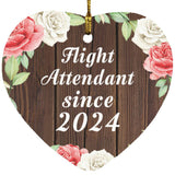 Flight Attendant Since 2024 - Heart Ornament A