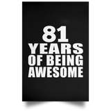 81st Birthday 81 Years Of Being Awesome - Poster Portrait