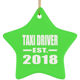 Taxi Driver Established EST. 2018 - Star Ornament