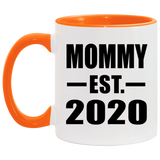 Mommy Established EST. 2020 - 11oz Accent Mug Orange