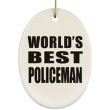 World's Best Policeman - Oval Ornament