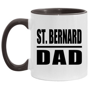 St. Bernard Dad - 11oz Accent Mug Black