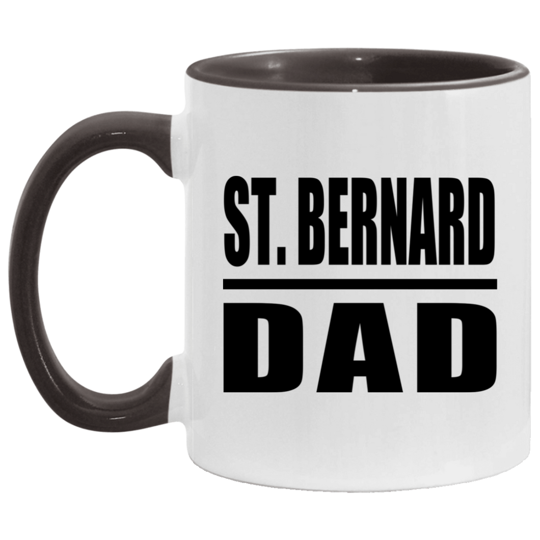 St. Bernard Dad - 11oz Accent Mug Black