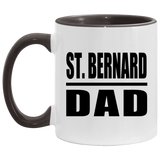 St. Bernard Dad - 11oz Accent Mug Black