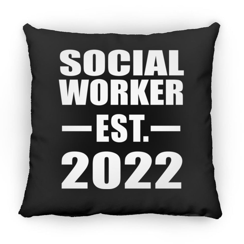 Social Worker Established EST. 2022 - Throw Pillow Black