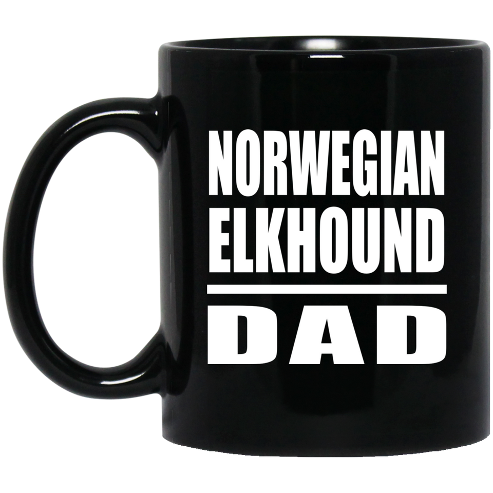 Norwegian Elkhound Dad - 11oz Coffee Mug Black