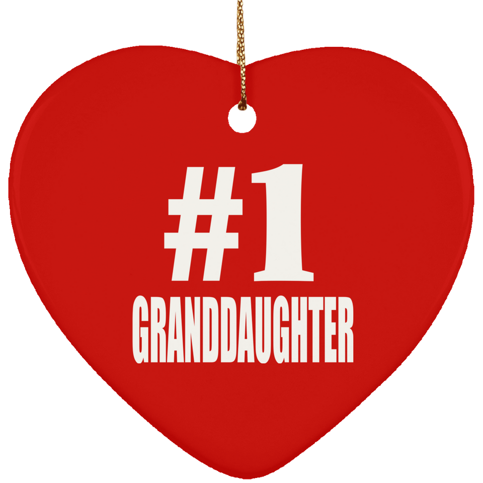 Number One #1 Granddaughter - Heart Ornament