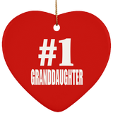 Number One #1 Granddaughter - Heart Ornament