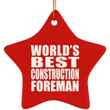 World's Best Construction Foreman - Star Ornament
