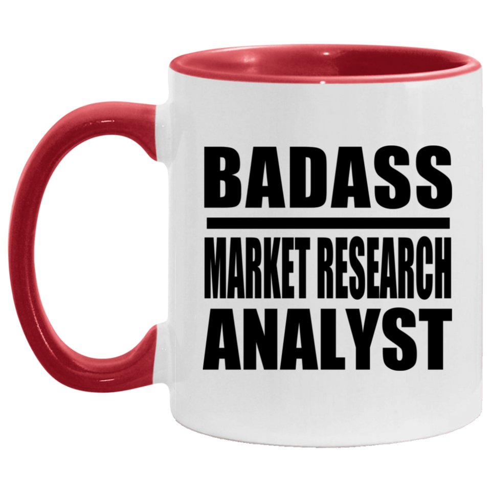Badass Market Research Analyst - 11oz Accent Mug Red