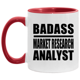 Badass Market Research Analyst - 11oz Accent Mug Red