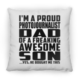 Proud Photojournalist Dad Of Awesome Son - Throw Pillow