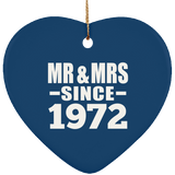 52nd Anniversary Mr & Mrs Since 1972 - Heart Ornament