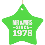 46th Anniversary Mr & Mrs Since 1978 - Star Ornament