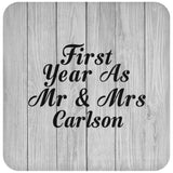 First Year As Mr & Mrs Carlson - Drink Coaster F