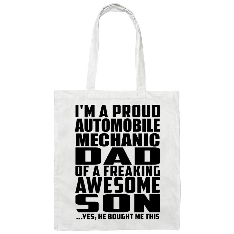 Proud Automobile Mechanic Dad Of Awesome Son - Tote Bag White