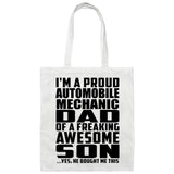 Proud Automobile Mechanic Dad Of Awesome Son - Tote Bag White