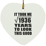 44th Birthday Took Square Root of 1936 Years To Look Good - Heart Ornament