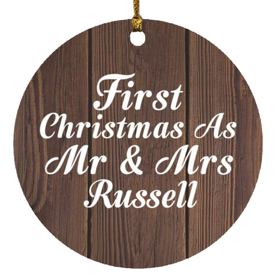 First Christmas As Mr & Mrs Russell - Circle Ornament D