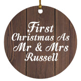 First Christmas As Mr & Mrs Russell - Circle Ornament D
