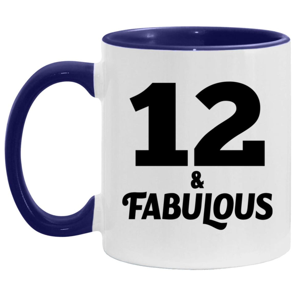 12th Birthday 12 & Fabulous - 11oz Accent Mug Purple