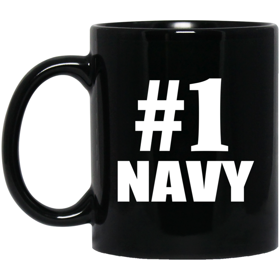 Number One #1 Navy - 11 Oz Coffee Mug Black
