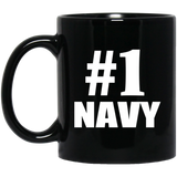 Number One #1 Navy - 11 Oz Coffee Mug Black