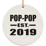 Pop-Pop Established EST. 2019 - Circle Ornament