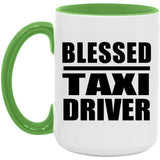 Blessed Taxi Driver - 15oz Accent Mug Green