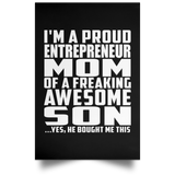 Proud Entrepreneur Mom Of Awesome Son - Poster Portrait
