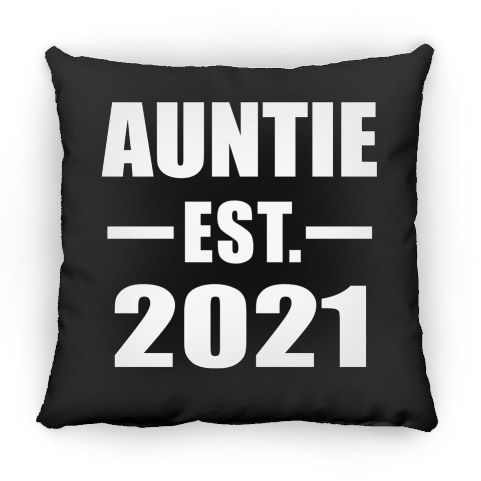 Auntie Established EST. 2021 - Throw Pillow Black