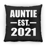 Auntie Established EST. 2021 - Throw Pillow Black
