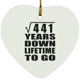 21st Anniversary Square Root of 441 Years Lifetime To Go - Heart Ornament