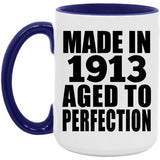 111th Birthday Made In 1913 Aged To Perfection - 15oz Accent Mug Purple