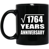 42nd Anniversary Square Root of 1764 Years Anniversary - 11oz Coffee Mug Black