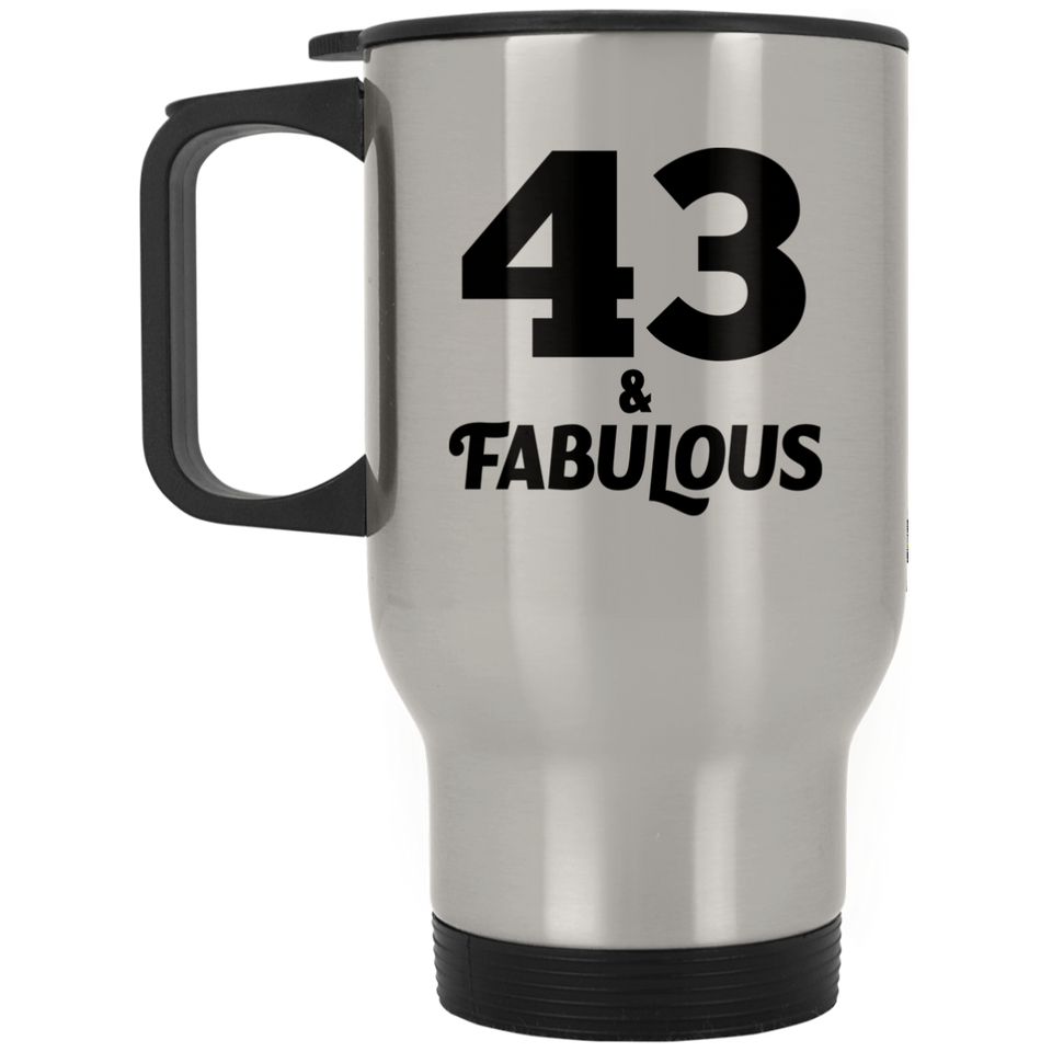 43rd Birthday 43 & Fabulous - Silver Travel Mug