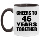 46th Anniversary Cheers To 46 Years Together - 11oz Accent Mug Black