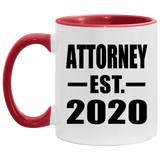 Attorney Established EST. 2020 - 11oz Accent Mug Red