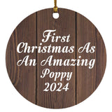First Christmas As An Amazing Poppy 2024 - Circle Ornament D