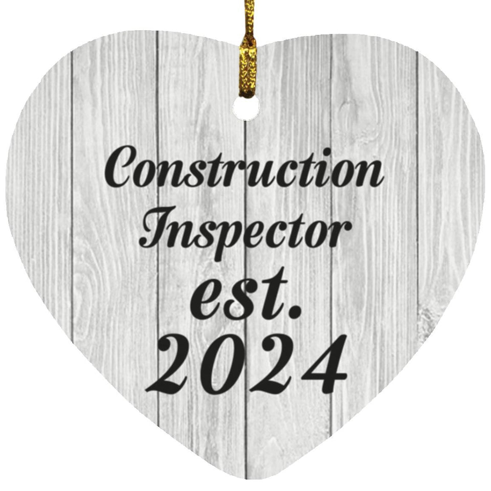 Construction Inspector Established Est. 2024 - Heart Ornament F