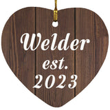 Welder Established Est. 2023 - Heart Ornament D