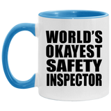 World's Okayest Safety Inspector - 11oz Accent Mug Blue