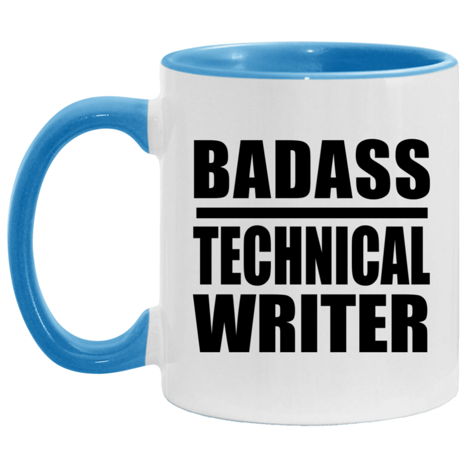 Badass Technical Writer - 11oz Accent Mug Blue