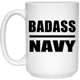 Badass Navy - 15oz Coffee Mug