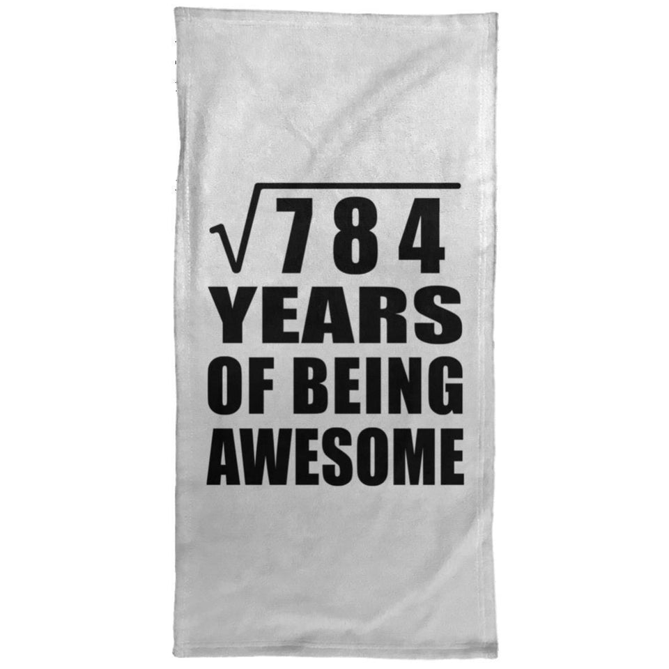 28th Birthday Square Root of 784 Years of Being Awesome - Hand Towel