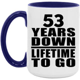 53rd Anniversary 53 Years Down Lifetime To Go - 15oz Accent Mug Purple